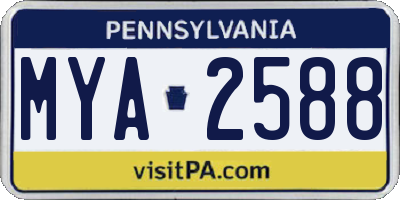 PA license plate MYA2588