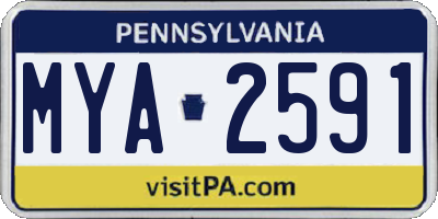 PA license plate MYA2591