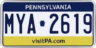 PA license plate MYA2619