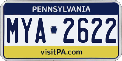 PA license plate MYA2622