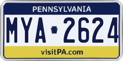 PA license plate MYA2624