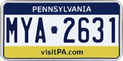 PA license plate MYA2631