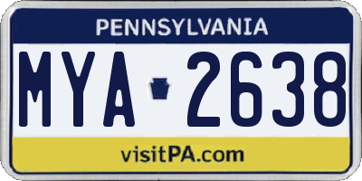 PA license plate MYA2638