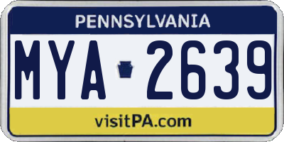 PA license plate MYA2639