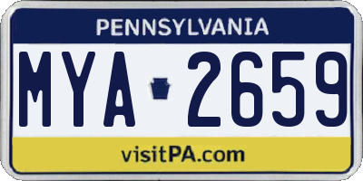 PA license plate MYA2659