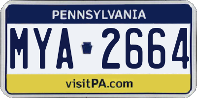 PA license plate MYA2664