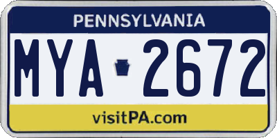 PA license plate MYA2672
