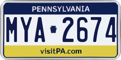 PA license plate MYA2674