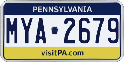 PA license plate MYA2679