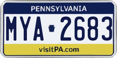 PA license plate MYA2683