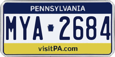 PA license plate MYA2684