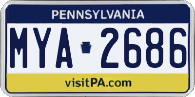 PA license plate MYA2686