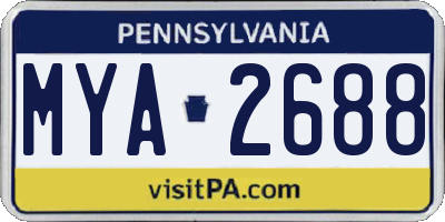 PA license plate MYA2688