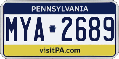 PA license plate MYA2689