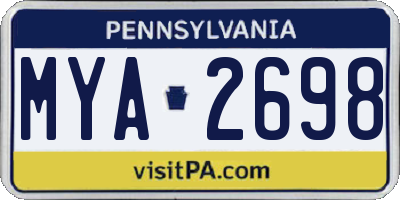 PA license plate MYA2698