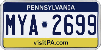 PA license plate MYA2699