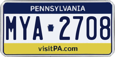 PA license plate MYA2708