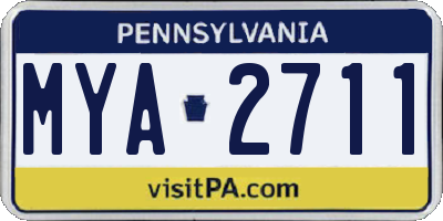 PA license plate MYA2711