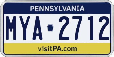 PA license plate MYA2712