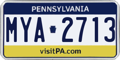 PA license plate MYA2713