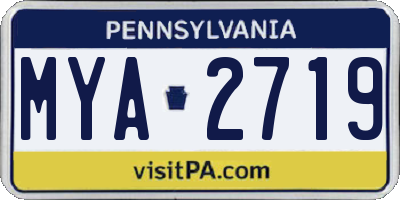 PA license plate MYA2719