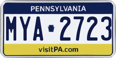 PA license plate MYA2723