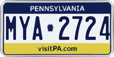 PA license plate MYA2724