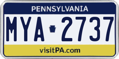 PA license plate MYA2737