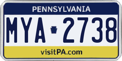 PA license plate MYA2738