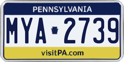 PA license plate MYA2739
