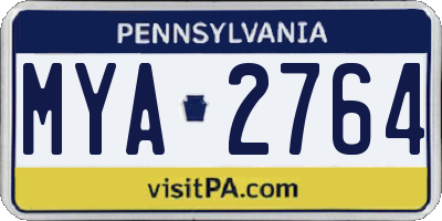 PA license plate MYA2764