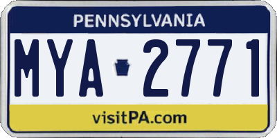 PA license plate MYA2771