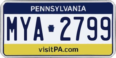 PA license plate MYA2799