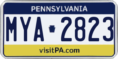 PA license plate MYA2823