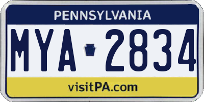 PA license plate MYA2834