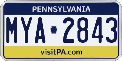 PA license plate MYA2843