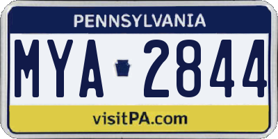 PA license plate MYA2844