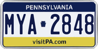 PA license plate MYA2848