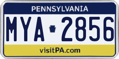 PA license plate MYA2856