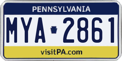 PA license plate MYA2861