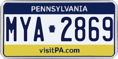 PA license plate MYA2869
