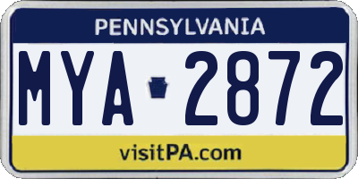 PA license plate MYA2872