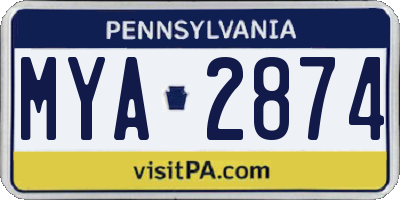 PA license plate MYA2874