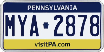 PA license plate MYA2878
