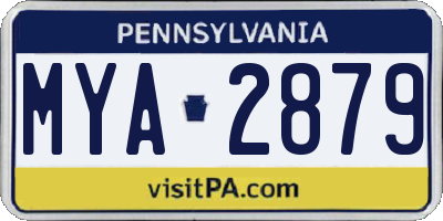 PA license plate MYA2879