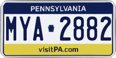 PA license plate MYA2882