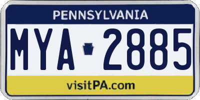 PA license plate MYA2885