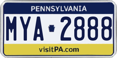 PA license plate MYA2888