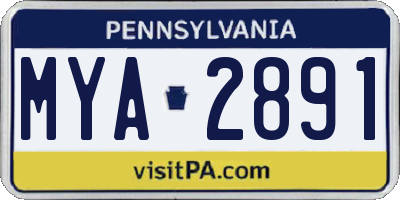 PA license plate MYA2891