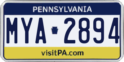 PA license plate MYA2894